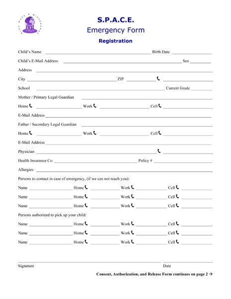 Emergency Form 1